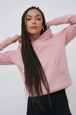 Bavlnená mikina adidas Originals Trefoil Moments HE9540 dámska, ružová farba, s nášivkou