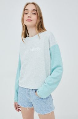 Mikina New Balance WT21557LUH dámska, zelená farba, melanžová