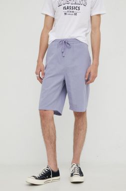 Šortky s prímesou ľanu Lee Relaxed Drawstring S Misty Lilac pánske, fialová farba,