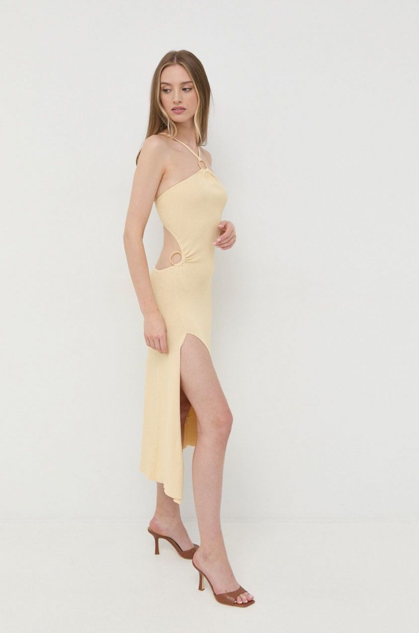 Šaty For Love & Lemons béžová farba, maxi, rovný strih