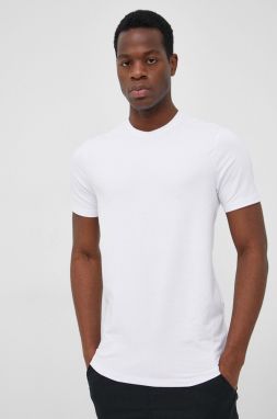 Bavlnené tričko Armani Exchange biela farba, jednofarebné