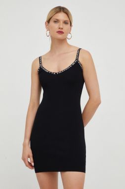 Šaty Elisabetta Franchi čierna farba, mini, priliehavá