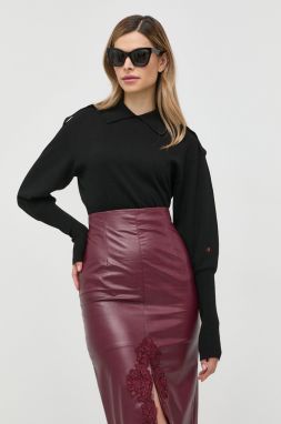 Sveter Victoria Beckham dámsky, čierna farba, tenký,