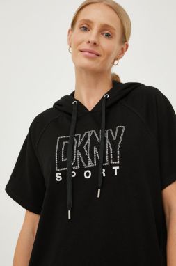 Šaty Dkny čierna farba, mini, rovný strih
