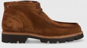 Semišové topánky Tommy Hilfiger pánske, hnedá farba