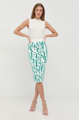 Sukňa Elisabetta Franchi biela farba, midi, puzdrová