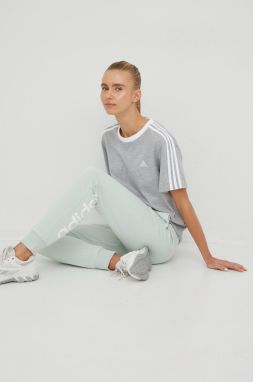 Bavlnené tričko adidas šedá farba,