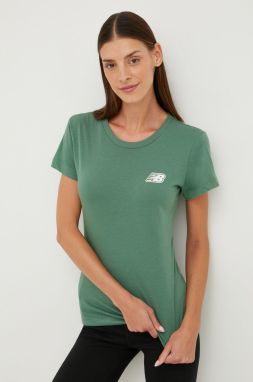 Tričko New Balance dámsky, zelená farba,