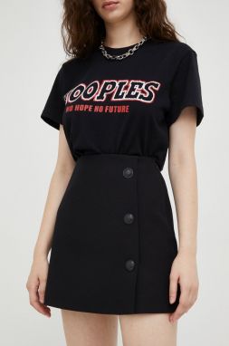 Sukňa The Kooples čierna farba, mini, áčkový strih galéria