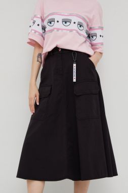 Sukňa Love Moschino čierna farba, maxi, áčkový strih