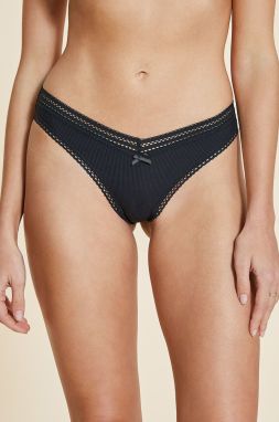 Nohavičky Etam Power - Tanga V-shape - Noir čierna farba,