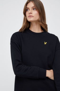 Bavlnené šaty Lyle & Scott čierna farba, mini, rovný strih