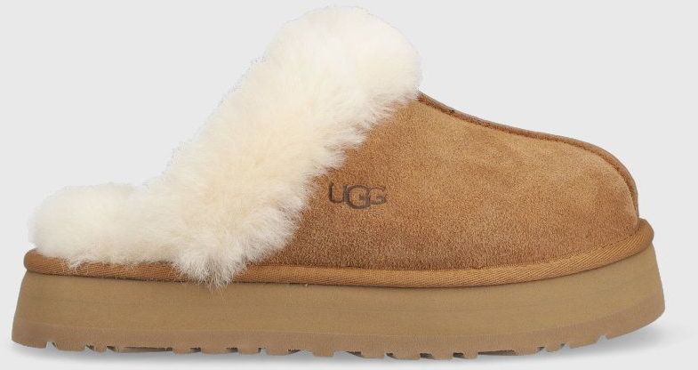 Semišové papuče UGG W Disquette hnedá farba