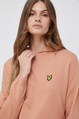 Sveter s prímesou vlny Lyle & Scott dámsky, oranžová farba, tenký,