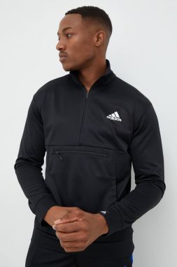 Tréningová mikina adidas Performance Game And Go pánska, čierna farba, jednofarebná