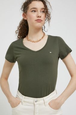 Tričko Cross Jeans dámsky, zelená farba,
