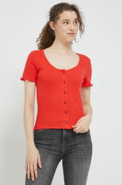 Tričko Cross Jeans dámsky, červená farba,