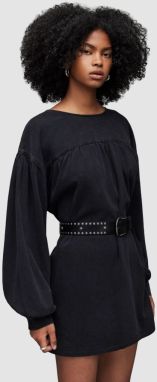 Šaty AllSaints čierna farba, mini, oversize