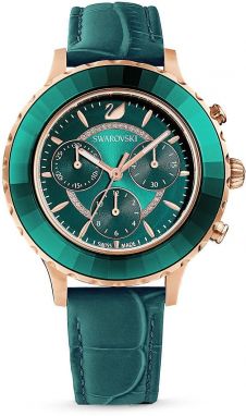 Hodinky Swarovski 5452498 Octea Lux Chrono dámsky, tyrkysová farba