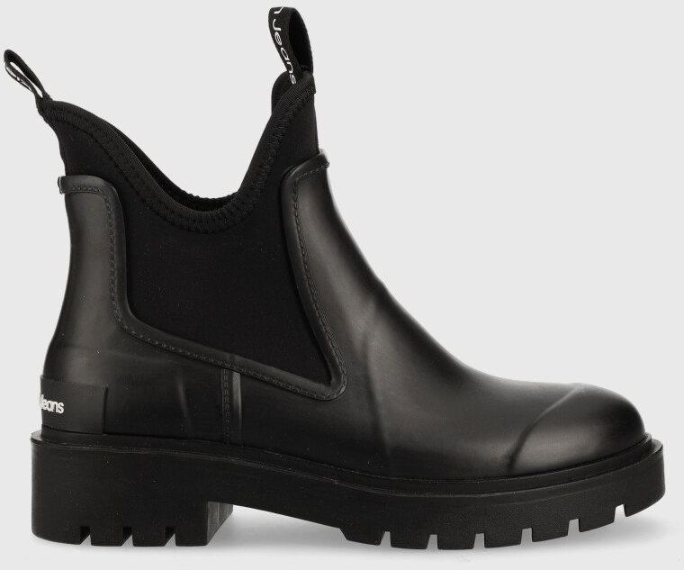 Gumáky Calvin Klein Jeans Yw0yw01034 Bds Chelsea Rain Boots dámske, čierna farba