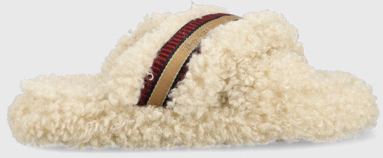 Papuče Tommy Hilfiger Sherpa Fur Home Slippers Straps béžová farba