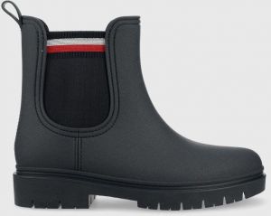 Gumáky Tommy Hilfiger Rain Boot Ankle Elastic dámske, tmavomodrá farba