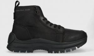 Topánky Calvin Klein Jeans Hiking Laceup Boot pánske, čierna farba