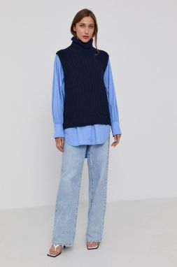 Rolák Victoria Victoria Beckham dámsky, tmavomodrá farba, teplý