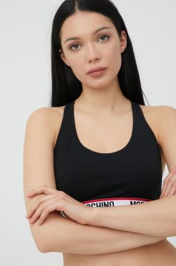 Podprsenka Moschino Underwear čierna farba, jednofarebná