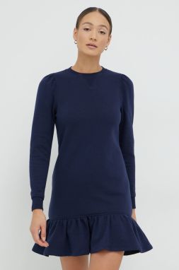 Šaty Lauren Ralph Lauren tmavomodrá farba, mini, rovný strih