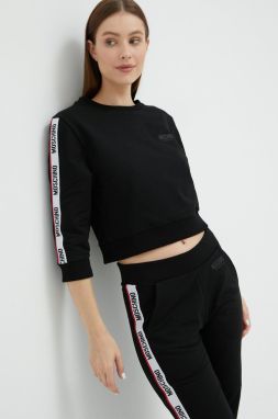 Mikina Moschino Underwear dámska, čierna farba, s potlačou