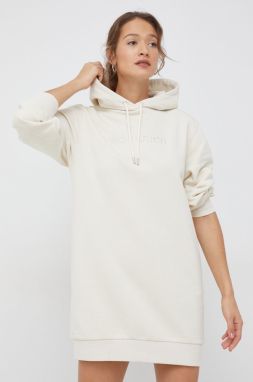 Šaty Woolrich béžová farba, mini, oversize