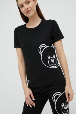 Tričko Moschino Underwear dámsky, čierna farba,