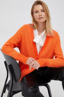 Kardigán XT Studio dámsky, oranžová farba, tenký
