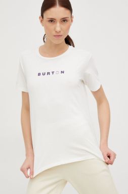 Bavlnené tričko Burton biela farba,