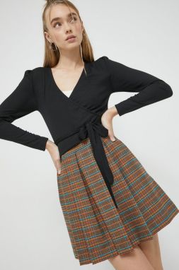 Blúzka Cross Jeans dámska, čierna farba, jednofarebná