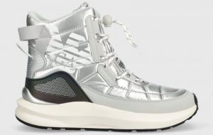 Snehule EA7 Emporio Armani Snow Boot strieborná farba