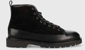 Kožené topánky PS Paul Smith Buhl pánske, čierna farba