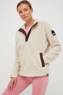 Mikina Jack Wolfskin dámska, béžová farba, jednofarebná