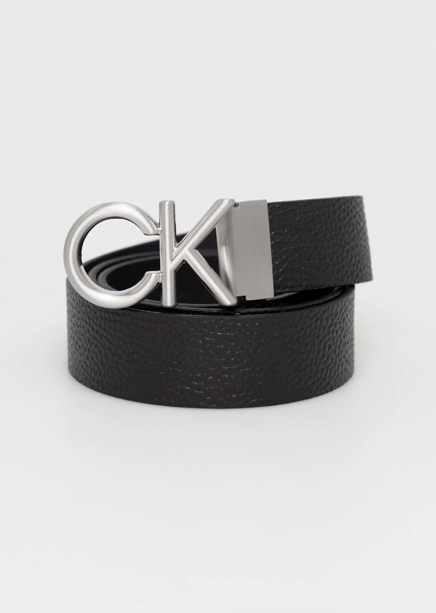 Kožený opasok Calvin Klein pánsky, čierna farba