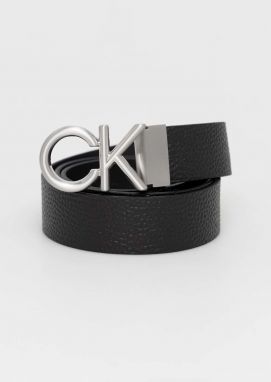 Kožený opasok Calvin Klein pánsky, čierna farba
