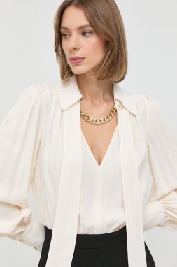 Overal Elisabetta Franchi béžová farba, v výstrih