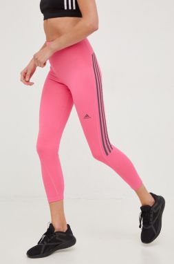 Bežecké legíny adidas Performance Run Icons dámske, ružová farba, s potlačou