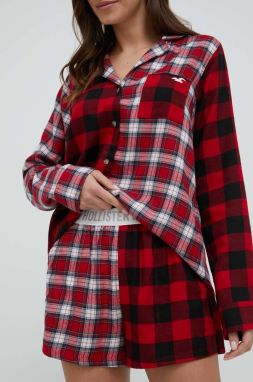 Pyžamové šortky Hollister Co. dámske, červená farba,