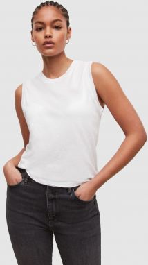 Bavlnený top AllSaints biela farba,