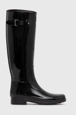Gumáky Hunter Refined Tall Gloss dámske, čierna farba, WFT2200RGL