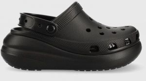 Šľapky Crocs Classic Crush Clog dámske, čierna farba, na platforme, 207521