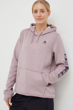 Mikina Burton dámska, fialová farba, s kapucňou, s potlačou