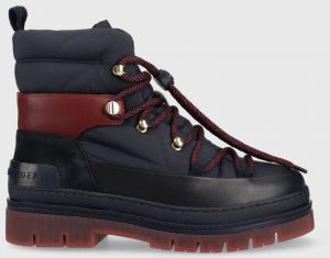 Snehule Tommy Hilfiger Laced Outdoor Boot tmavomodrá farba