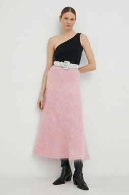 Sukňa By Malene Birger ružová farba, maxi, puzdrová